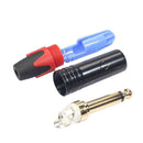 6.35mm Mono Male Plug Connector DIY Soldering Plug for Microphone (Red) A