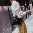New Korean Fashion Solid Color Shoulder Messenger Bag Wide Shoulder Strap B