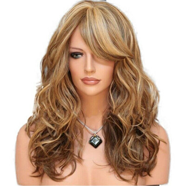 European And American Wig Female Wig Multicolor Long Curly Hair Chemical Fi T7L8