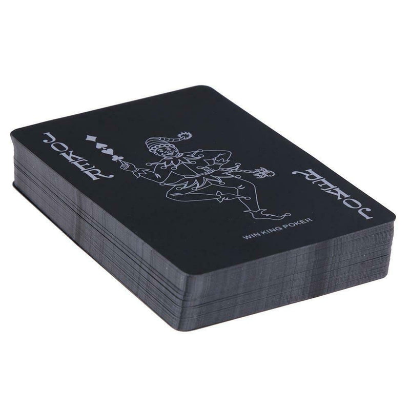 54pcs/set PVC Waterproof Black Pokers Playing Cards Entertainment Supplies