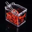 Kitchen Gourmet Acrylic Seasoning Box with 4 Serving Spoons, Nice Design fo J1H9