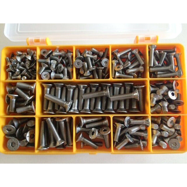 260 Pack of Stainless Steel Hex Socket ,Countersunk Screws Self Allen Bolts ,M4,