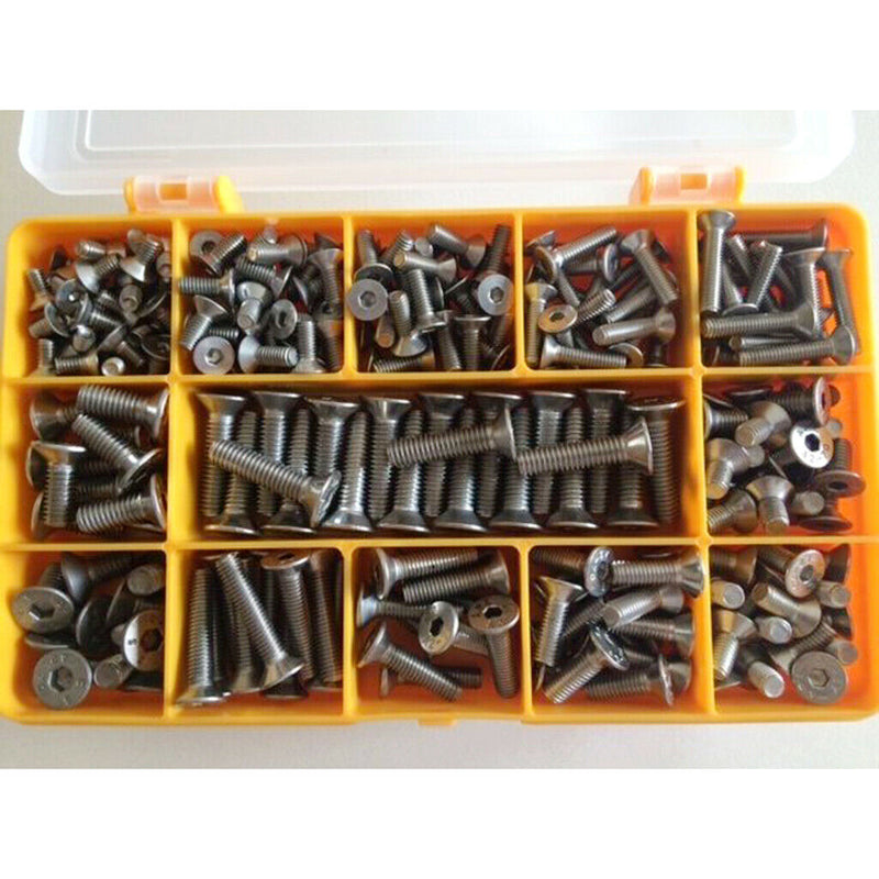 260 Pack of Stainless Steel Hex Socket ,Countersunk Screws Self Allen Bolts ,M4,