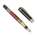 0.5mm Imitation Red Wooden With Carving Flower Medium Nib Fountain Pen Supplies