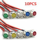 10x 8mm LED Indicator Light Lamp 12V Pilot Dash Directional Car Truck Motorcycle