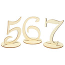 Freestanding Wooden Table Numbers 1-10 Stick Set With Base Wedding Birthday