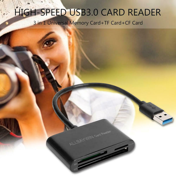 3 in 1 Universal Memory Card+TF Card+CF Card High-Speed USB3.0 Card Reader #gib