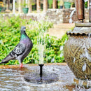 Bird Bath Fountain Solar Powered Water Pump Floating Outdoor Garden Black Z6K9