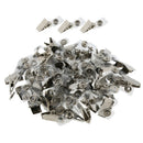 Pack of 100 Metal ID Card Name Tag Badge Holder Clips, with Clear PVC Strap,