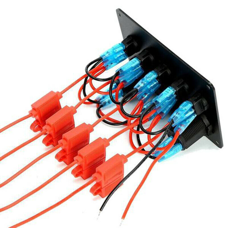 5 Sets Of On-Off Toggle Switch Control Panel Voltmeter Dual USB Combination I4A5