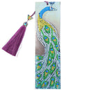 5D Diamond Painting Leather Shiny Peacock Bookmark For DIY Craft w/ Tassel Gifts