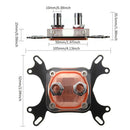 50mm Copper Base CPU Water Cooling Block Computer Durable Professional For Intel
