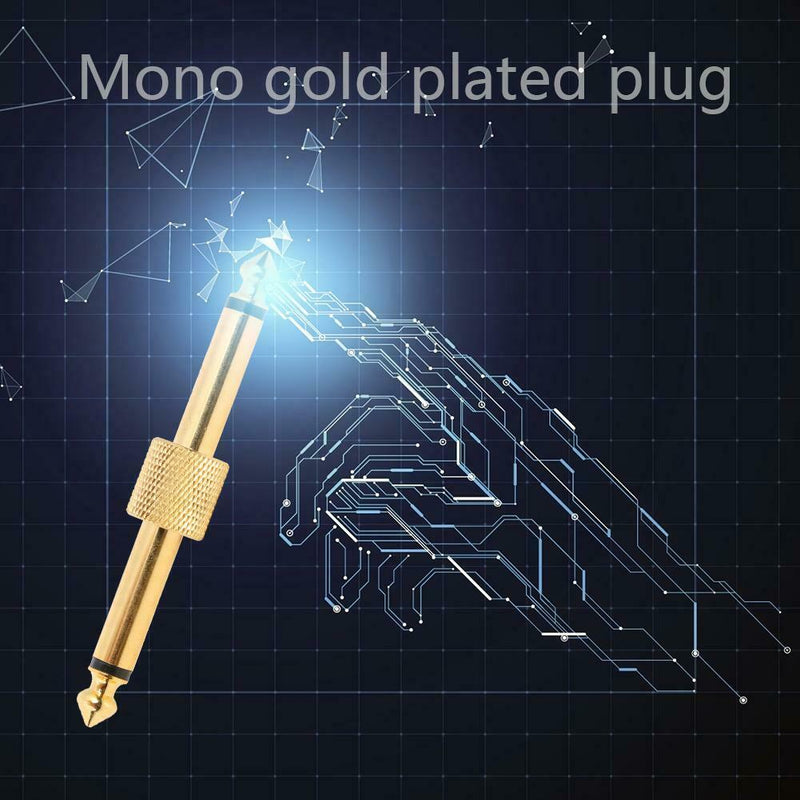 6.35mm Mono Jack Male to Male Coupler Plug Adapter Connector Jack Connector A