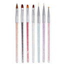 7Pcs Acrylic Nail Art Pen Tips UV Builder Gel Painting Brush Manicure Set Hot