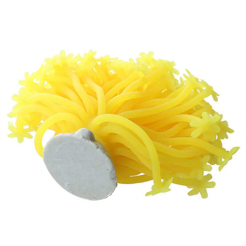 Aquarium Fish Tank Silicone Artificial Sea Plant Anemone Ornament Yellow J1E8