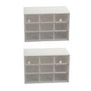 2x Drawer Storage Box Desk Organizer Desktop 9 Lattice Drawer Sorting Grid