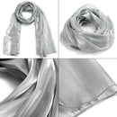 Scarf silk woman shawl long silk scarf for evening wedding grey