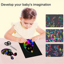 50 Piece Rainbow Magic Paper for Kids Black   Art Crafts Notes Boards Sh Ew