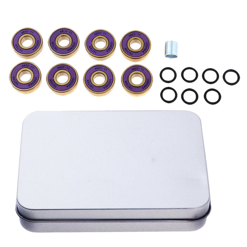 High Quality 8Pcs Titanium ABEC 11 Bearings With Spaces For Skateboards
