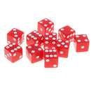 10 Piece D6 Dice Playing Games for Dungeons and Dragons MTG RPG Gaming 16mm Red