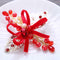 Women Red Crystal Leaf Hairpin Kids Girls Bride Wedding Bowknot Hair Clips A#S
