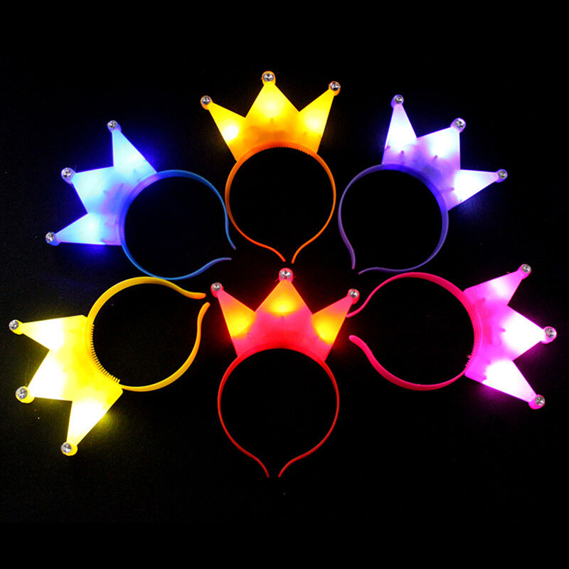 1x Tiara Pink Crown Light-Up LED Blinking Flashing Headbands Party Favors