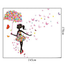 Removable Umbrella Girl Vinyl Wall Art Stickers / Wall Decals/ Wall Graphics