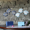 Handcrafted Wooden Nautical Shells Ornament Home Office Desktop Decor Navy