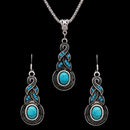 2016 Elegant Retro Turquoise Dangel Hook Earrings & Necklace Jewelry Sets 3c BX