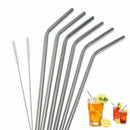 6pcs Long Stainless Steel Drinking Straws with 2pcs Brushes Fit for 20 Oz &