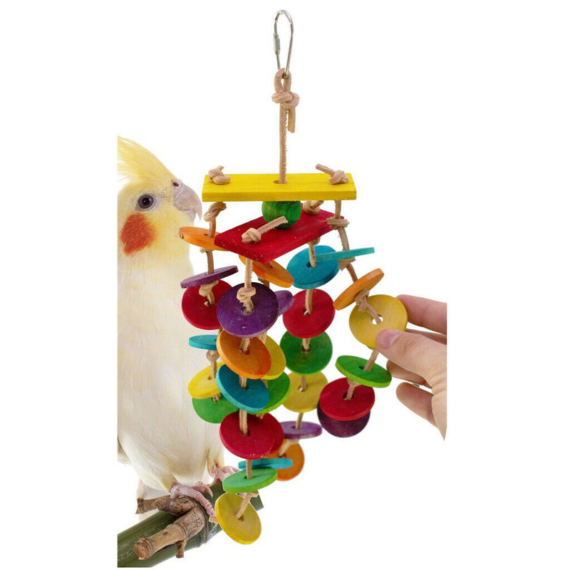 Wooden Bird Standing, Swinging and Climbing Toys for Medium Parrots and Birds