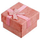 24 Pcs Ring Earring Jewelry Display Gift Box Bowknot Square Case pink