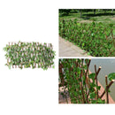 Expandable Garden Screening Trellis Wooden Fence with Artificial Ivy Leaves