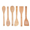 6 Piece Bamboo Utensil Set, Wooden Cooking Spoons and Spatulas, Kitchen TooS Kw