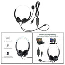 Black Stereo PC USB Headsets Noise Cancelling Headphone Earphone with Mic for