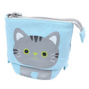 canvas Cartoon Cute Cat Telescopic Pencil Pouch Bag Stationery Pen Case