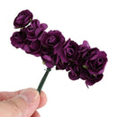 144pcs Mini Petite Paper Artificial Rose Buds Flowers DIY Craft Wedding Dec L1J8