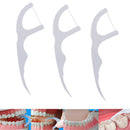 30X White Plastic Dental Floss Flosser Picks Teeth Toothpick Oral Care Stick â„–[