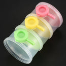 Metering box of powdered milk with 3 compartments for baby child