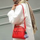 Women Messenger Handbag Shoulder Bag PU Leather Satchel Sling Bag/Red SN9F