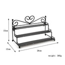 3 Tiers Heart Metal Nail Polish Shelf Rack Cosmetic Varnish Display Stand Holder