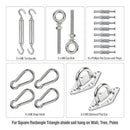 26Pcs 304 Stainless Steel M8 Heavy Duty Sun Shade Sail Fixing Kit Triple-Co