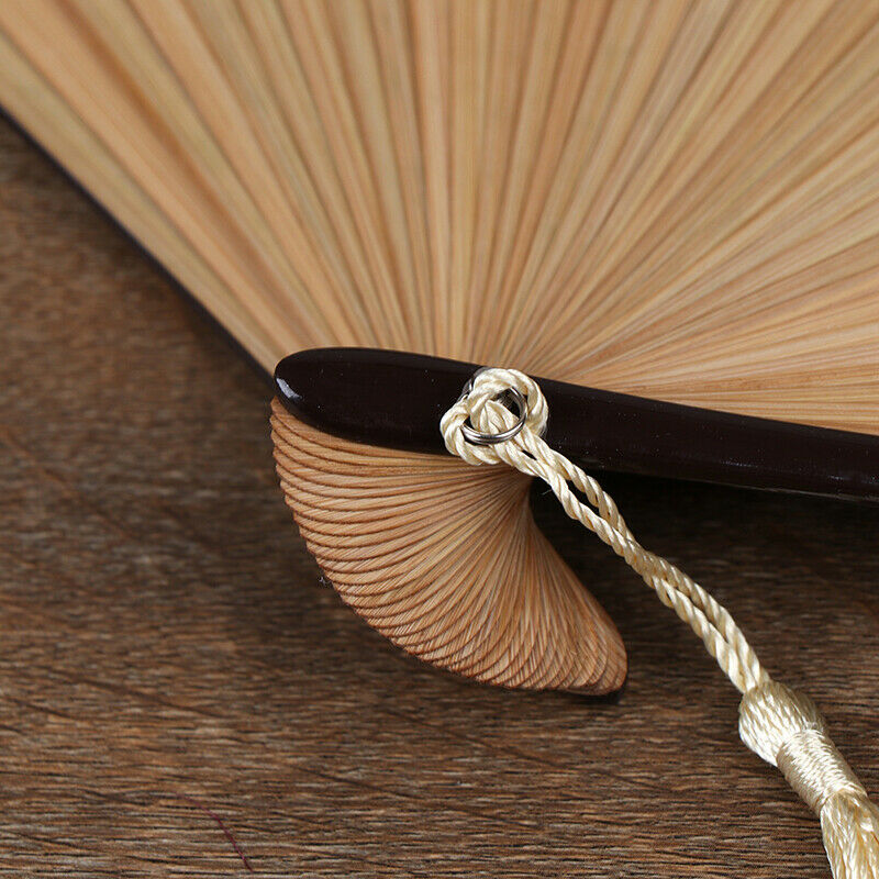 Summer Bamboo Folding Fan Hand Held Cartoon Cat Baking Varnish Fan Pocket Gif Kw