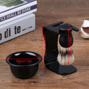 3 In 1 Shaving Soap Bowl With Brush And Stand Bristle Hair Shave Brushes Mug FT