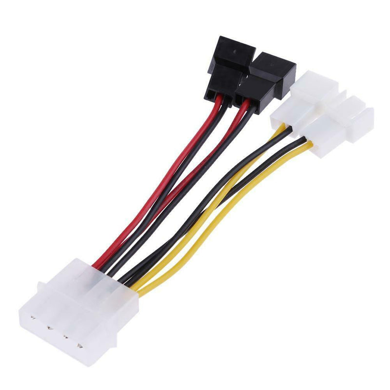 1pcs 4-Pin Molex to 3-Pin fan Power Cable Adapter Connector 12v*2 / 5v*2