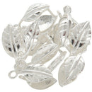 10 SP Leaf Shape Pinch Clip Bails Beads 20x10mm P9G5