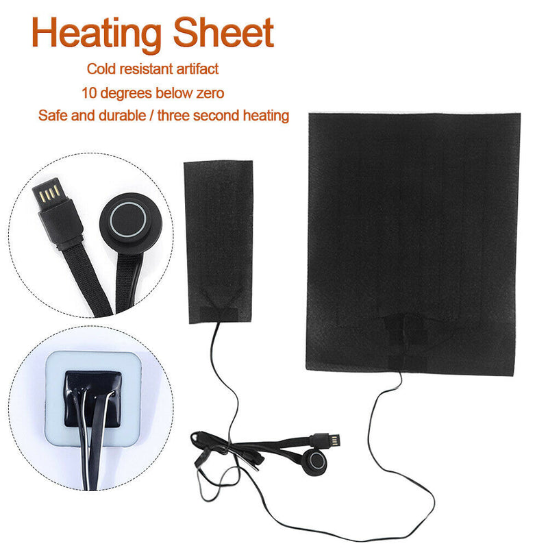 Vest Jacket Composite Fiber Safety Fast Heating USB Charging Warm Paste Pads