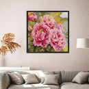11CT Ornaments DIY Stamped Kit Cross Stitch Needlework (H799 Pink Peony)