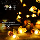 Garden Solar Lights,50 LED Honeybee Garden Fairy Lights,8 Mode 7M/ 24Ft Wat