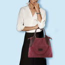 Women Large Totes Shopping Bag Handbag Shoulder Messenger Bags (Wine Red) SN9F